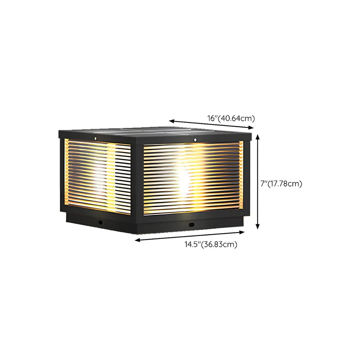 Modern Minimalist Square Glass Outdoor Pillar Lamp