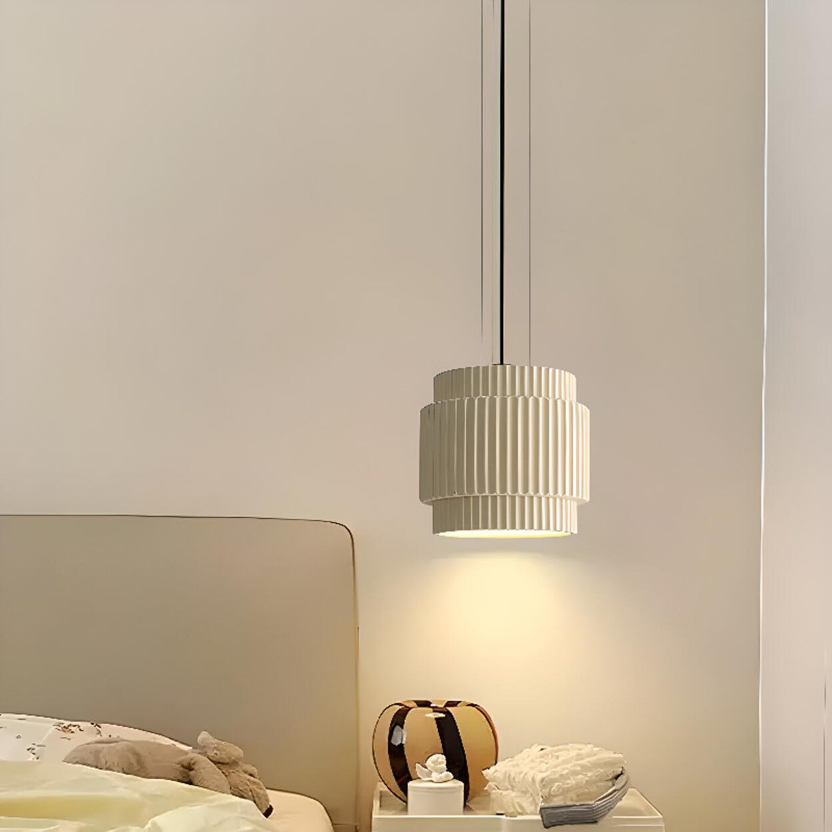 Modern Minimalist Tube Colorful Resin Pendant Light Image - 4