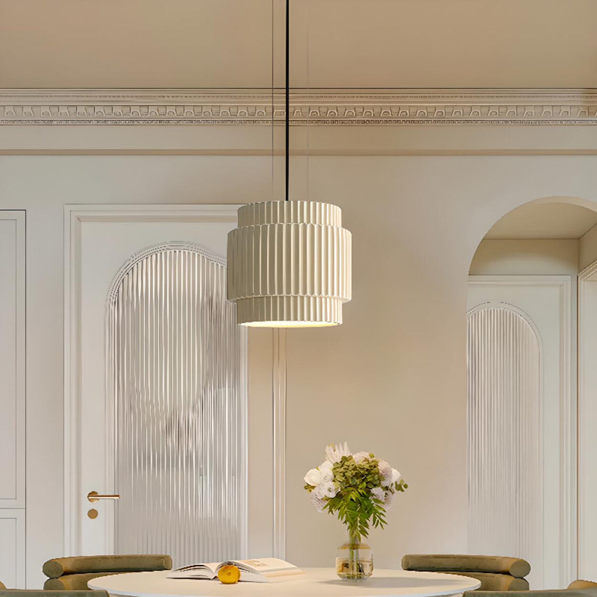 Modern Minimalist Tube Colorful Resin Pendant Light Image - 6