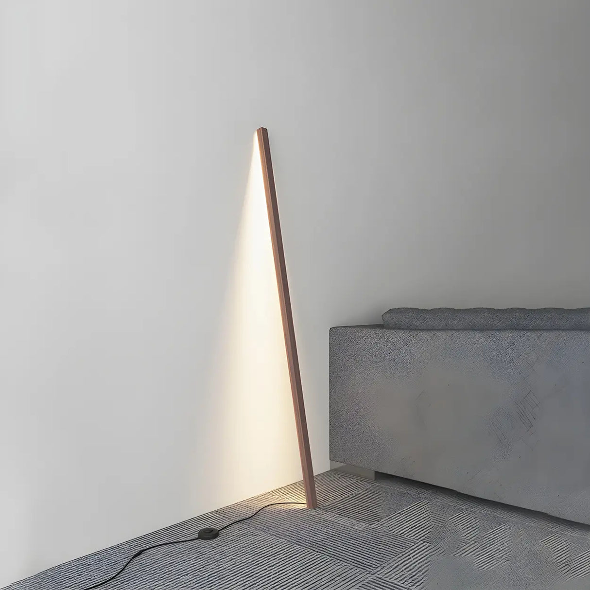 Modern Minimalist Vertical Wood Design Floor Lamp Image - 2
