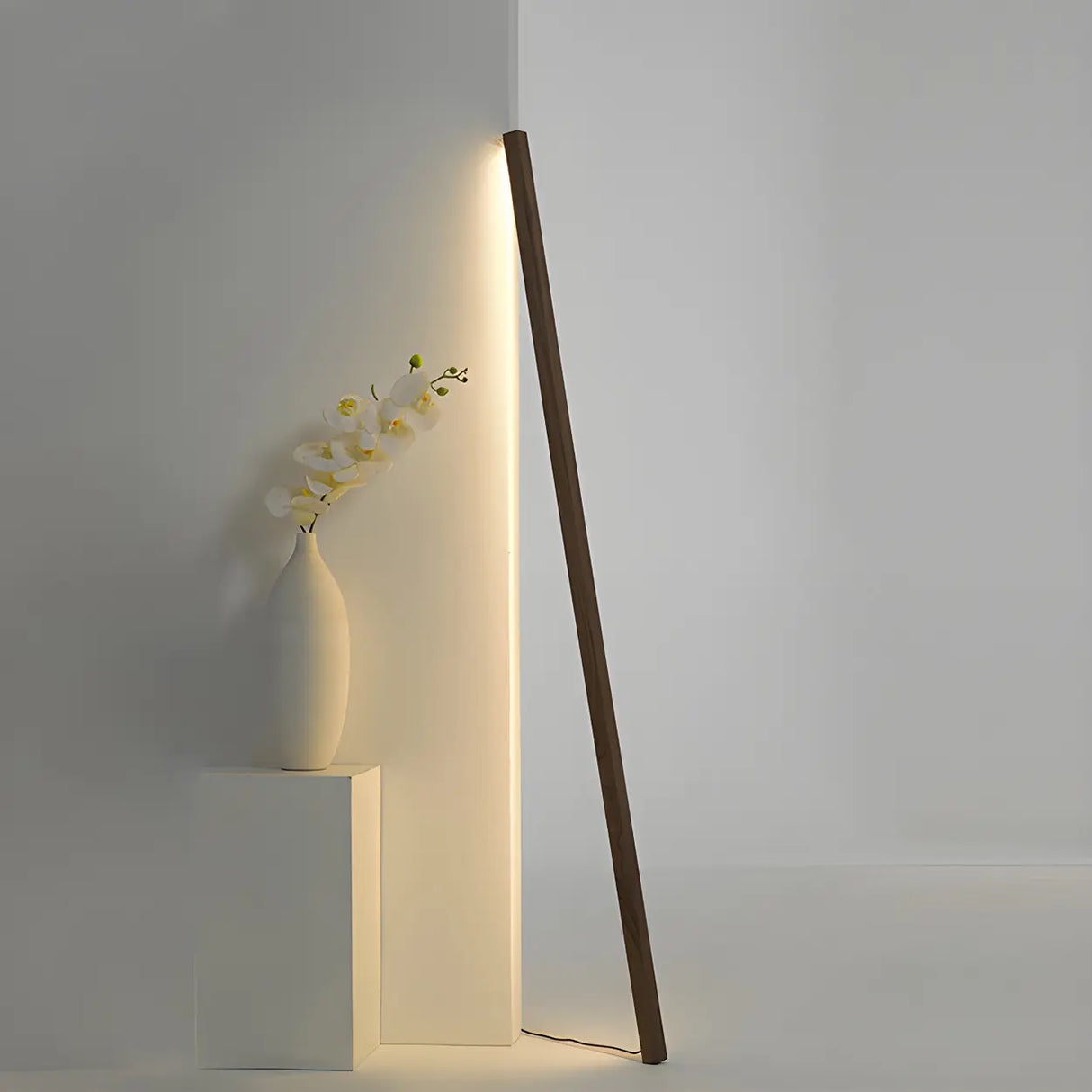 Modern Minimalist Vertical Wood Design Floor Lamp Image - 8