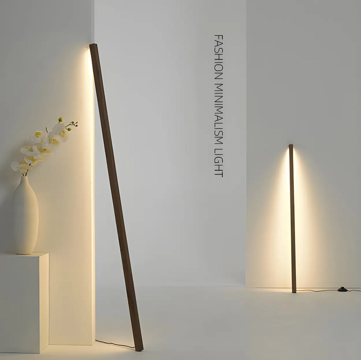 Modern Minimalist Vertical Wood Design Floor Lamp Image - 9