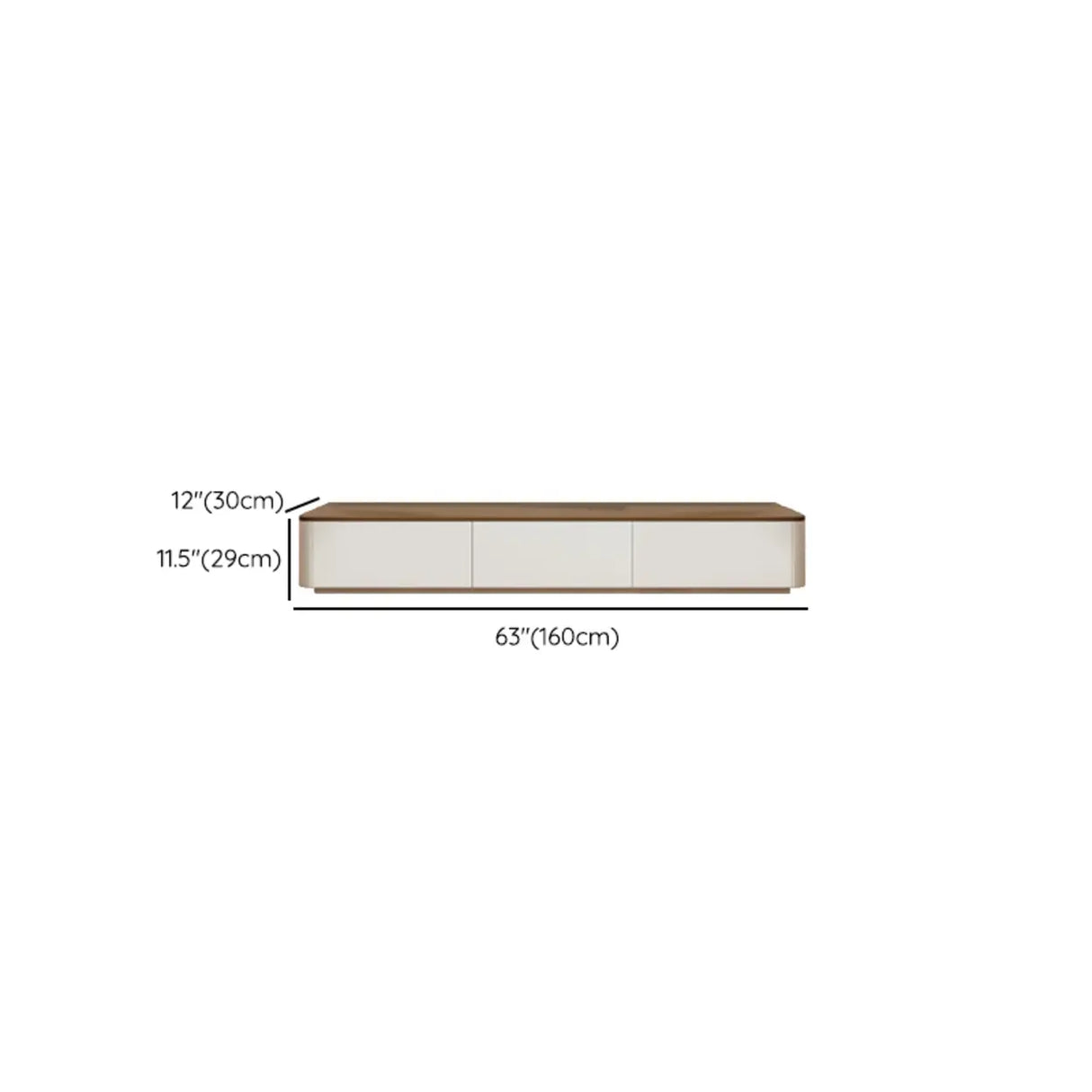 Modern Minimalist Walnut Top TV Stand with Storage Cabinets Image - 12