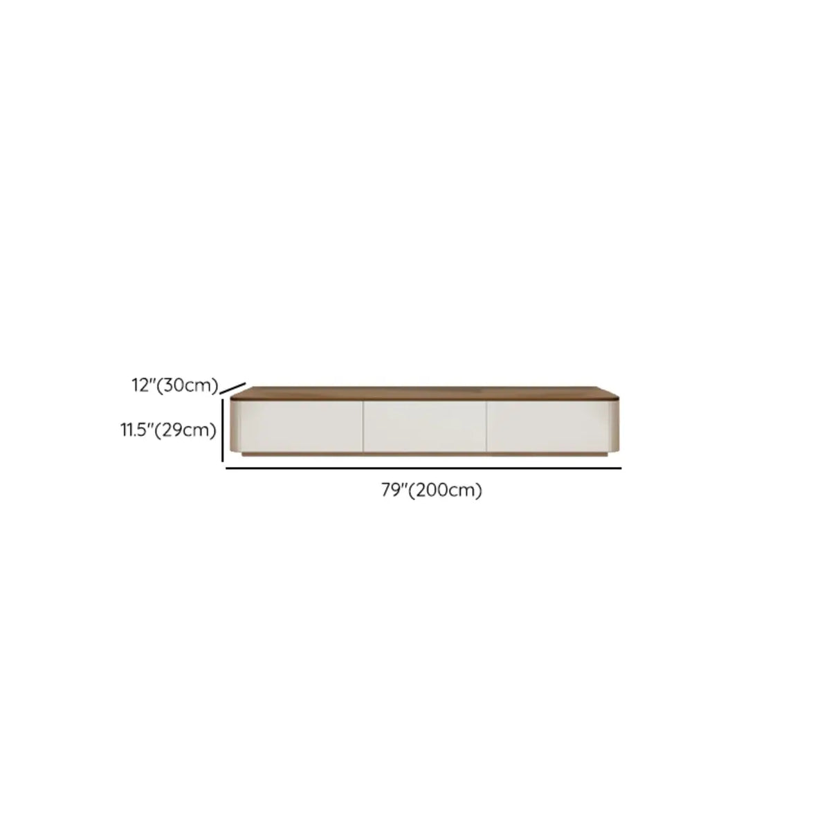 Modern Minimalist Walnut Top TV Stand with Storage Cabinets Image - 9