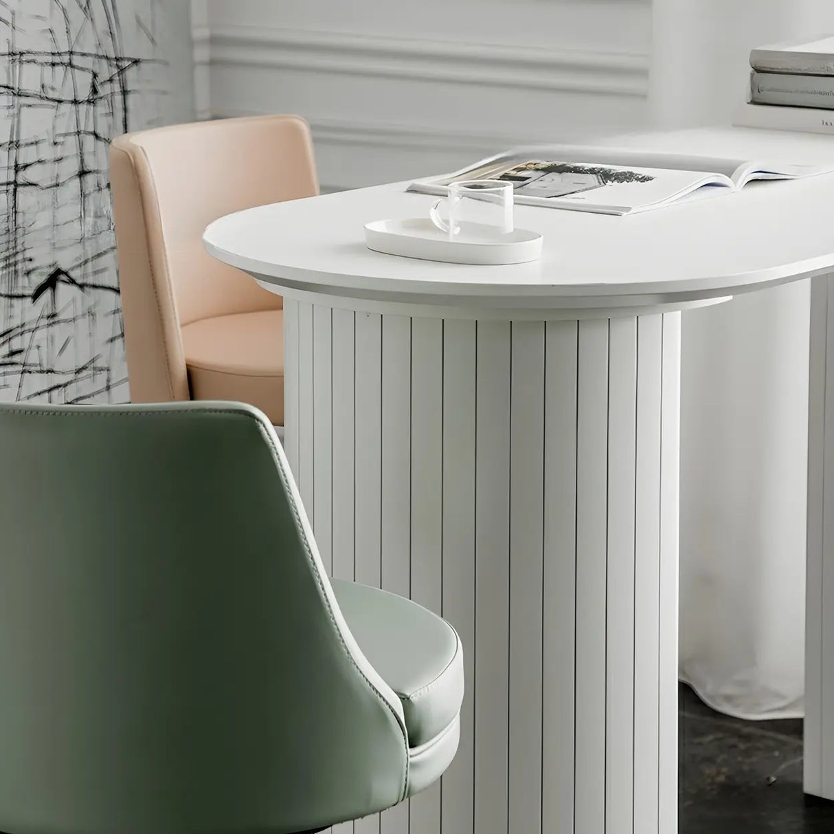 Modern Minimalist White Counter Height Bar Table Image - 8