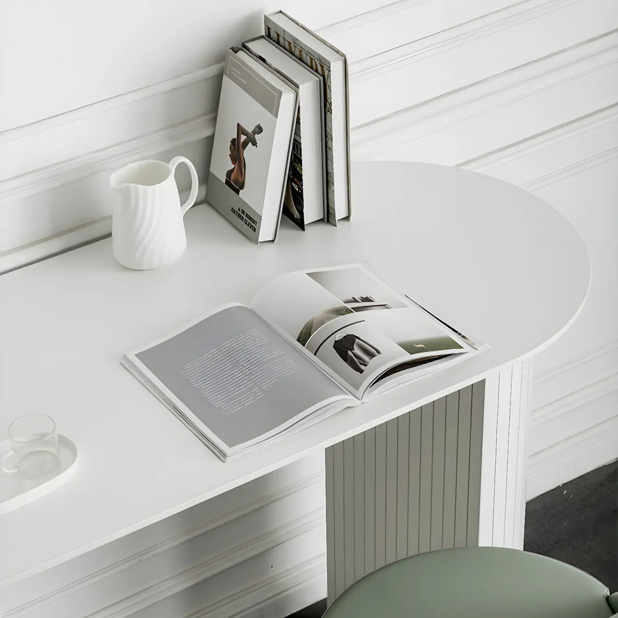 Modern Minimalist White Counter Height Bar Table Image - 9