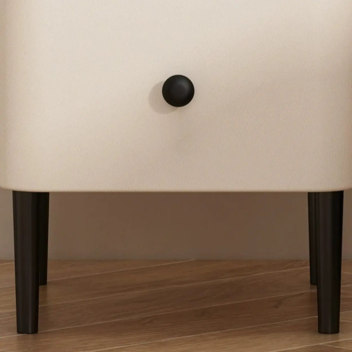 Modern Minimalist White Marble Top Nightstand with Drawers Image - 6