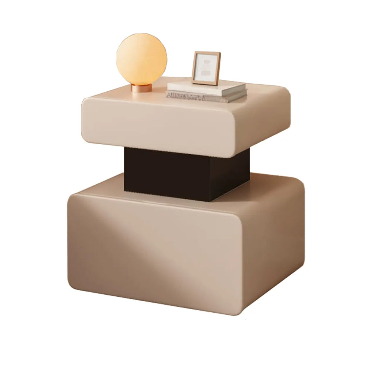 Modern Minimalist White Nightstand with Drawer Storage Image - 6