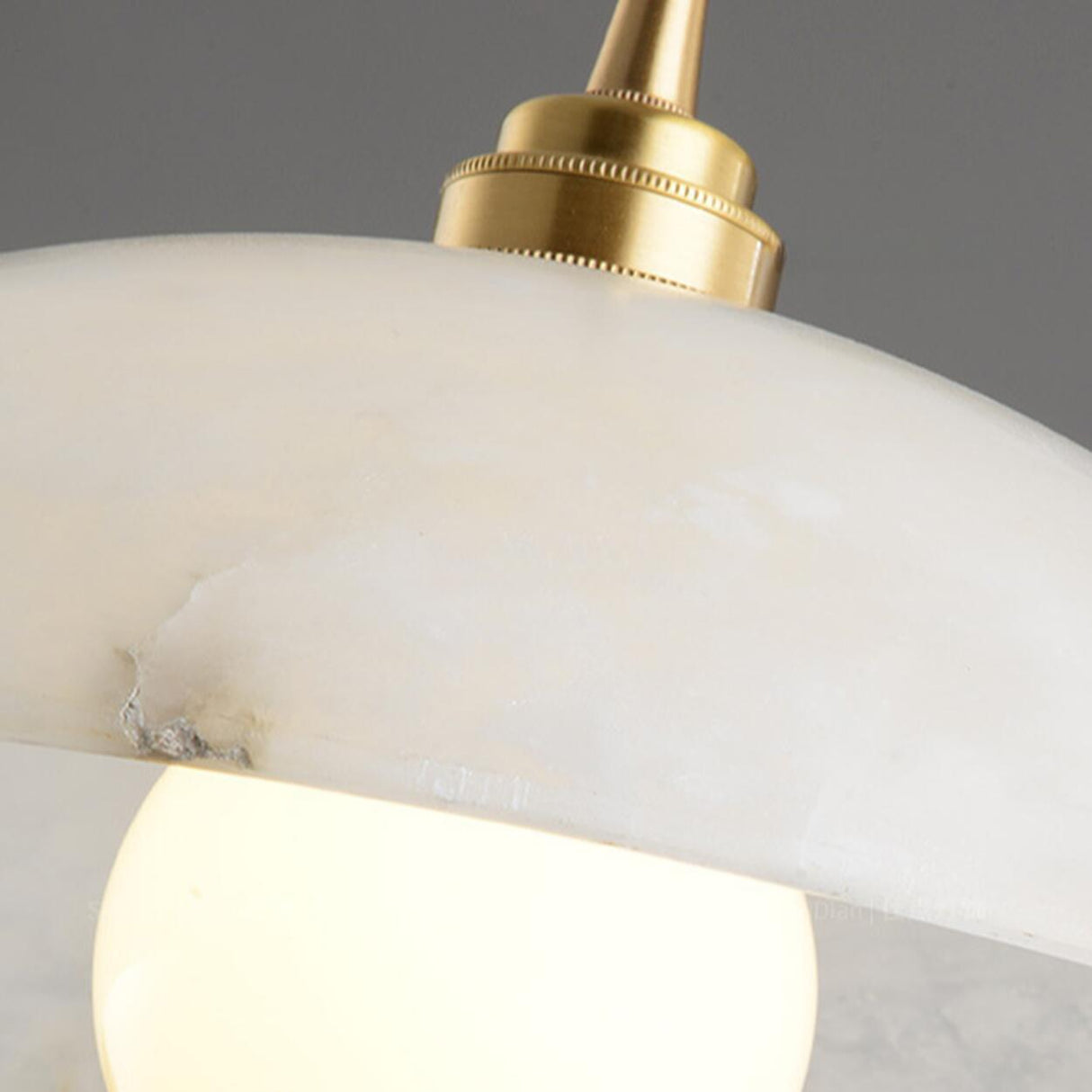 Modern Minimalist White Stone Round Pendant Light Image - 13