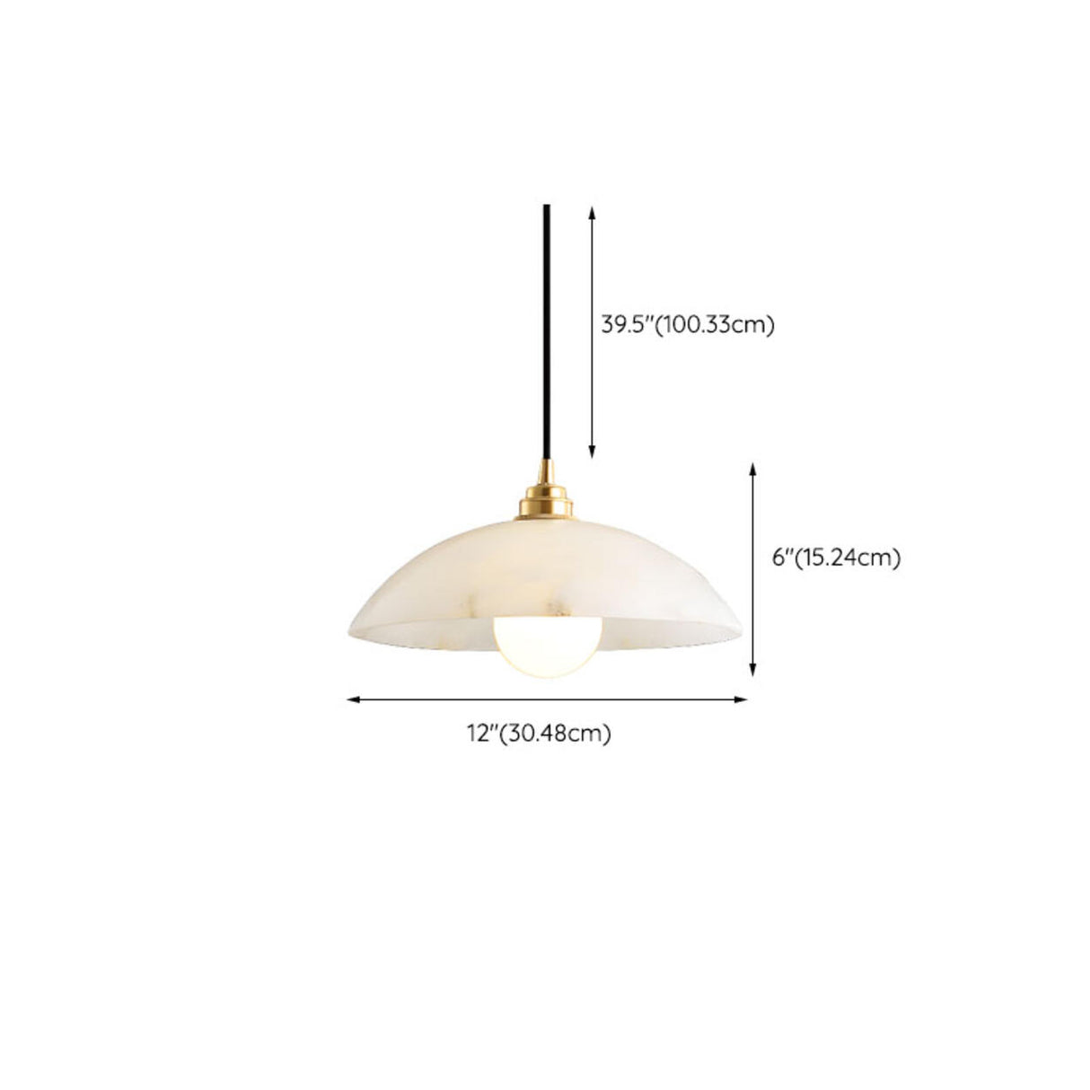 Modern Minimalist White Stone Round Pendant Light