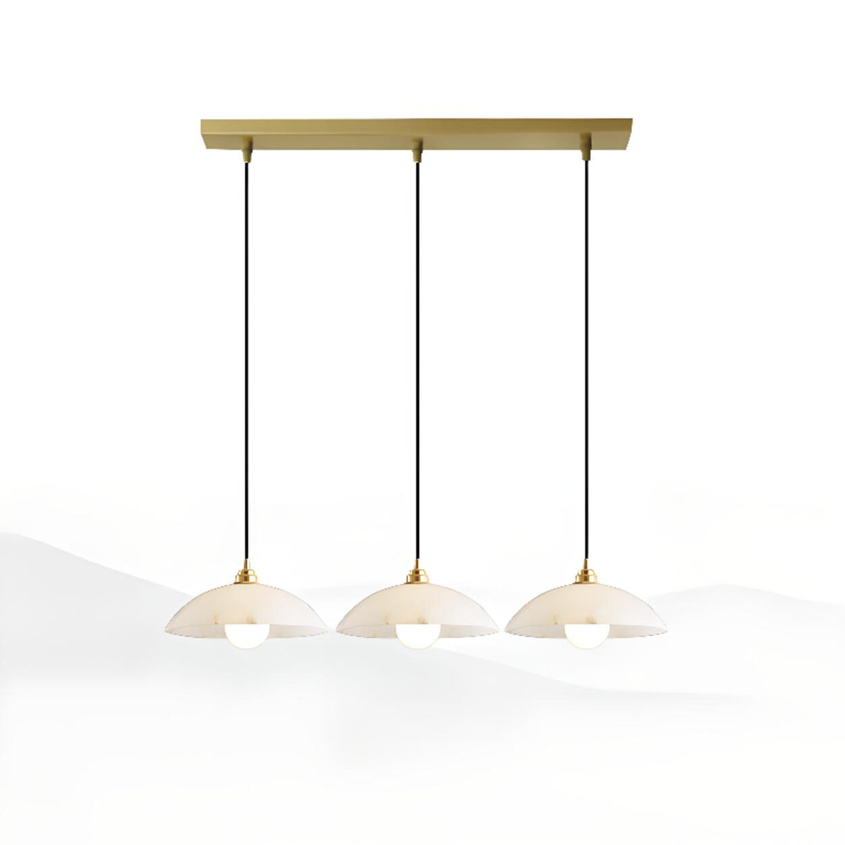 Modern Minimalist White Stone Round Pendant Light Image - 9