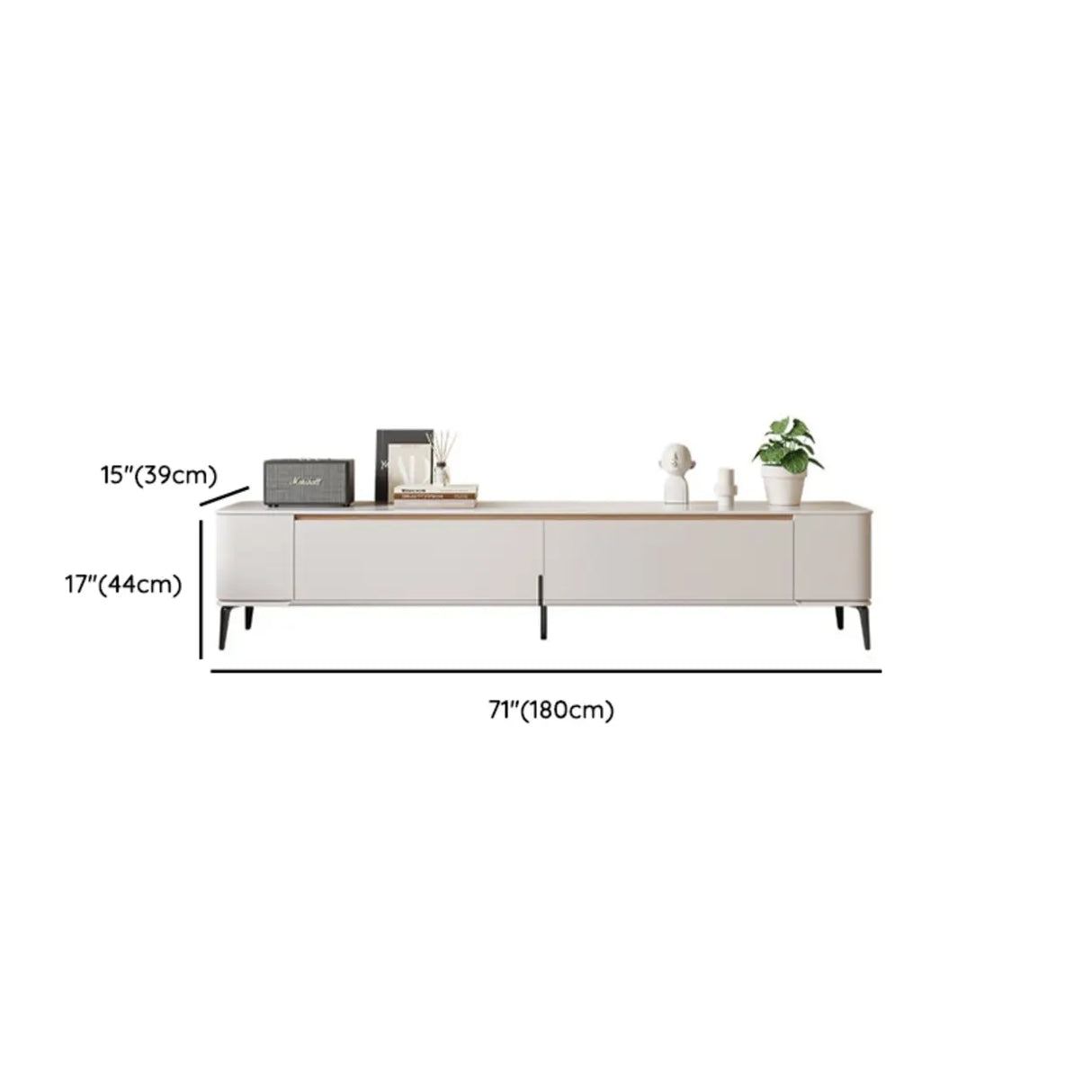 Modern Minimalist White TV Stand with Storage Image - 12