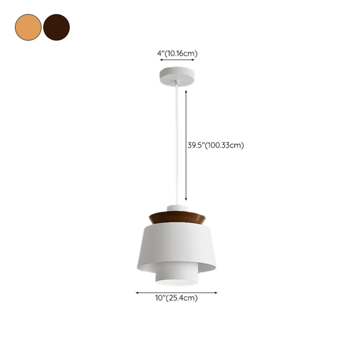 Modern Minimalist Wide Dome Walnut and Iron Pendant Light Image - 18