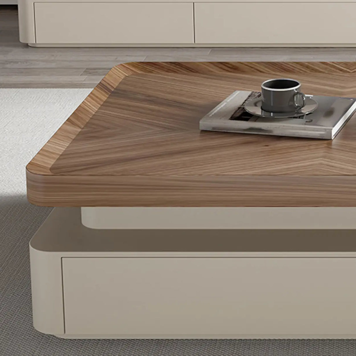 Modern Minimalist Wood TV Stand with Storage Image - 6