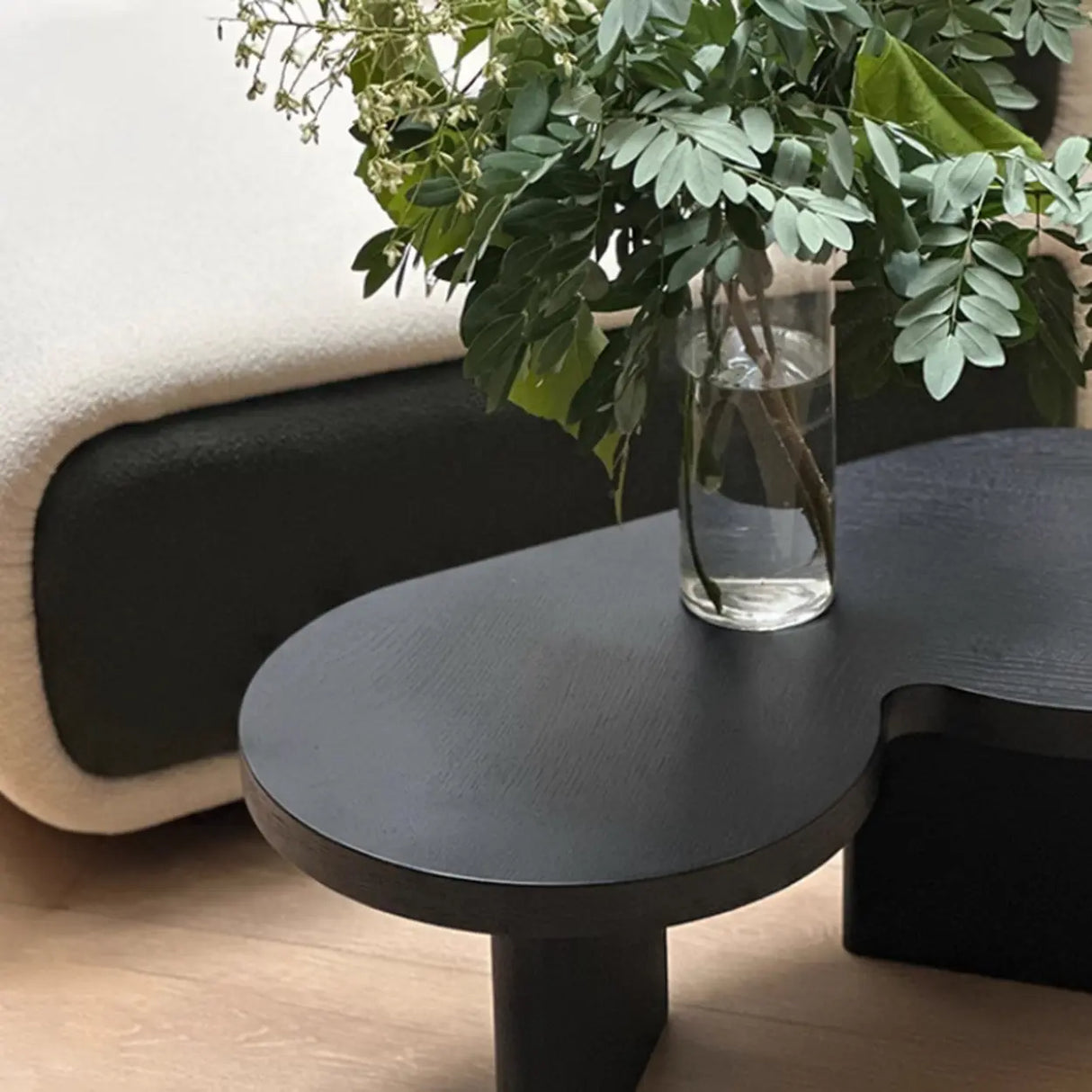 Modern Modular Black Clover Bunching Coffee Table Set of Two Image - 8