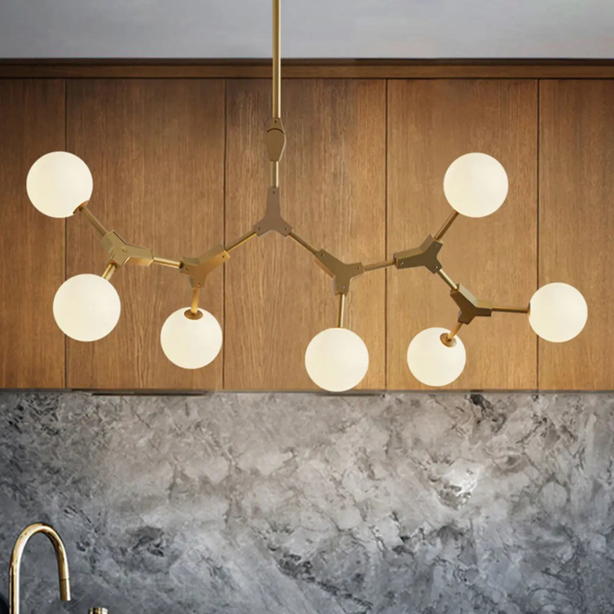 Modern Molecular 8-Light Globe Island Pendant Light Image - 1