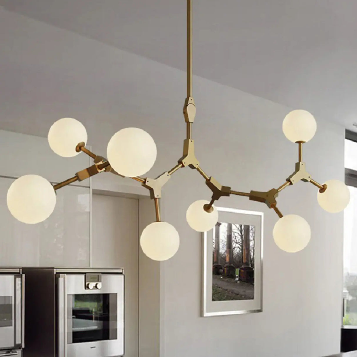 Modern Molecular 8-Light Globe Island Pendant Light Image - 2