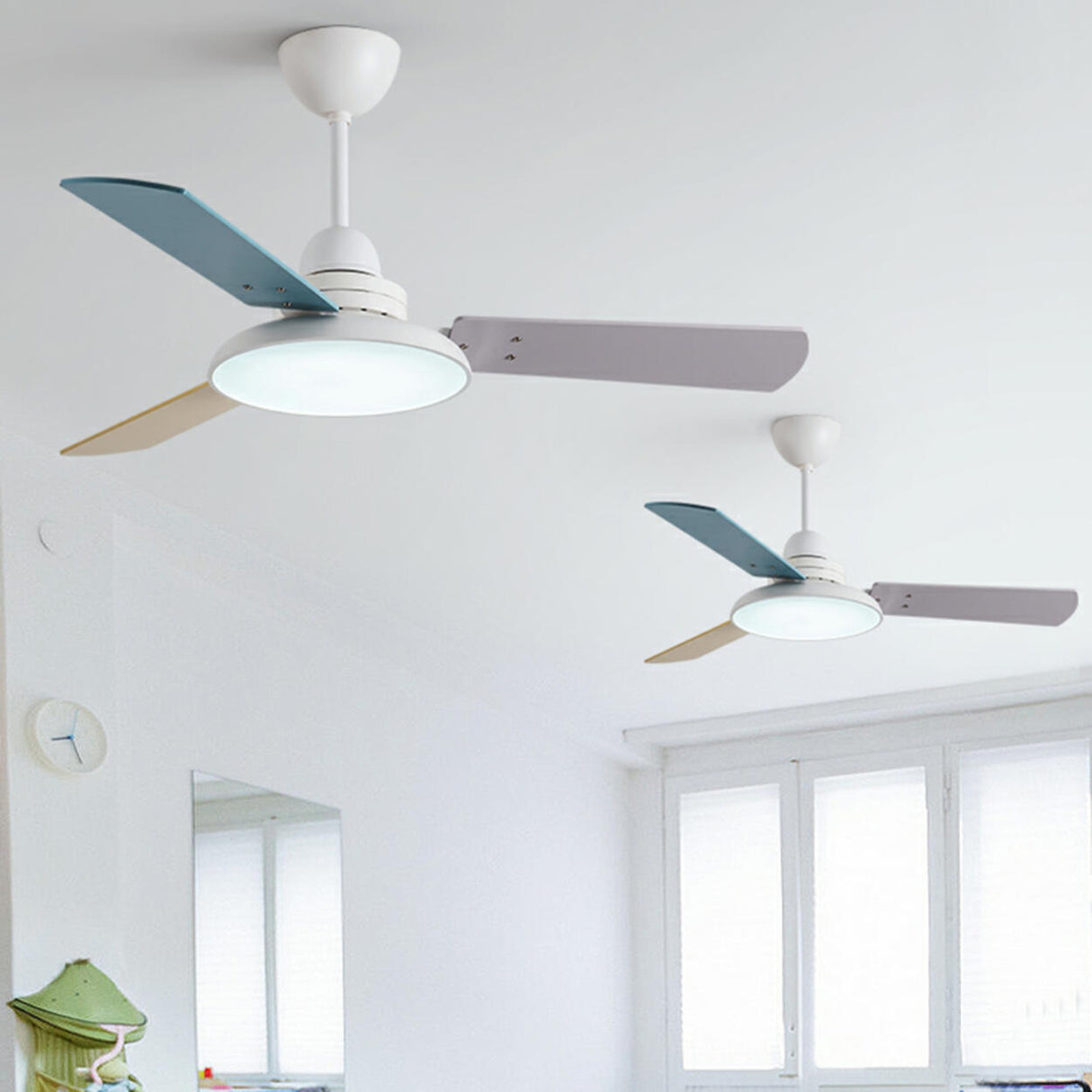 Modern Multi Color 3 Blade LED Ceiling Fan with Light Image - 13
