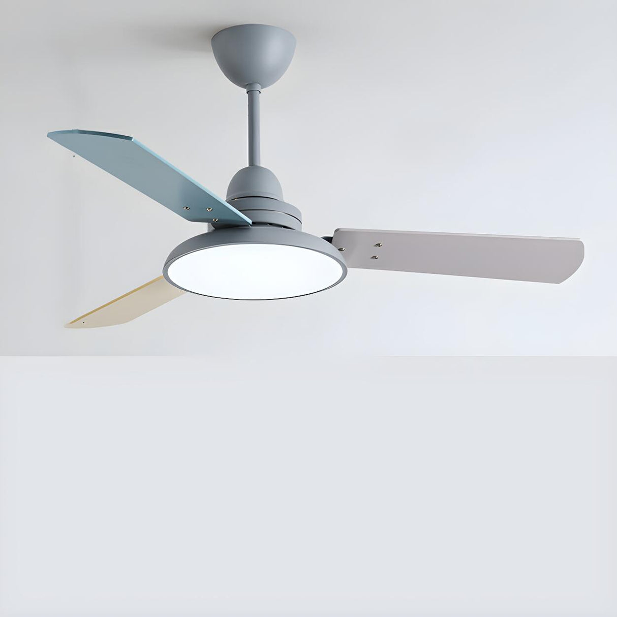 Modern Multi Color 3 Blade LED Ceiling Fan with Light Image - 6