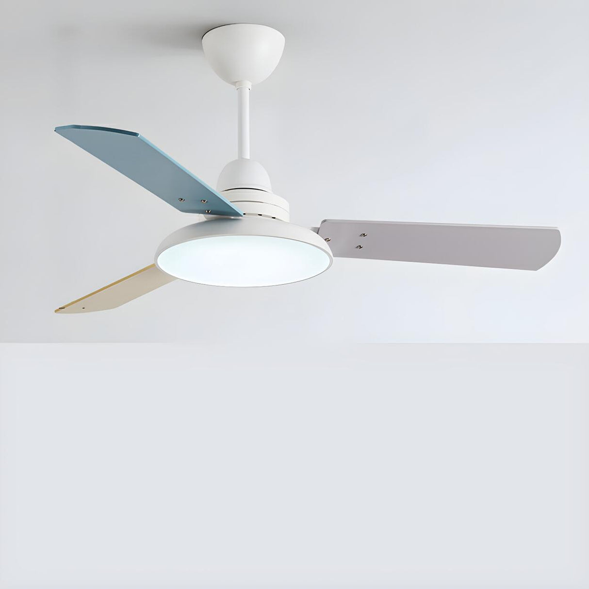 Modern Multi Color 3 Blade LED Ceiling Fan with Light Image - 7