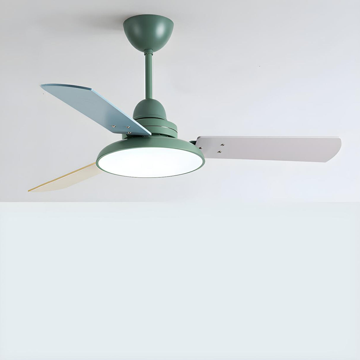 Modern Multi Color 3 Blade LED Ceiling Fan with Light Image - 8