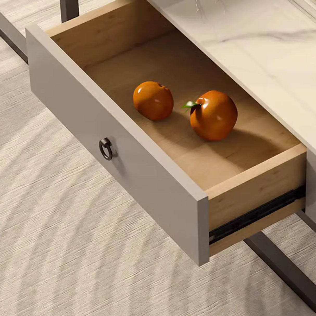 Modern Multi-Function Square Iron Coffee Tables Set Image - 11