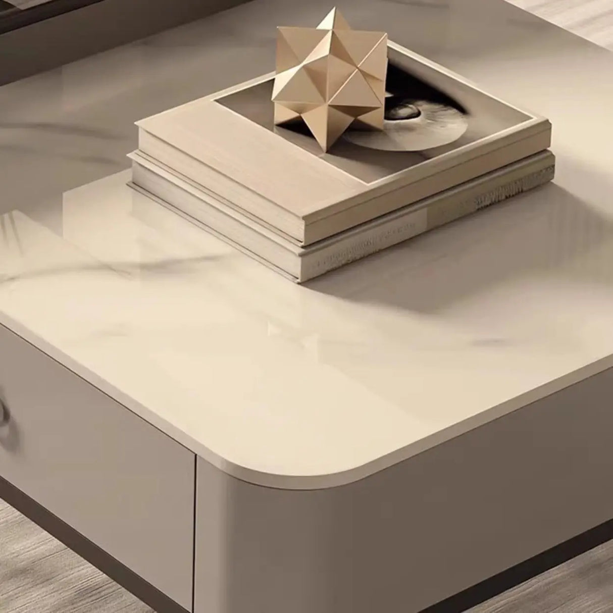 Modern Multi-Function Square Iron Coffee Tables Set Image - 9