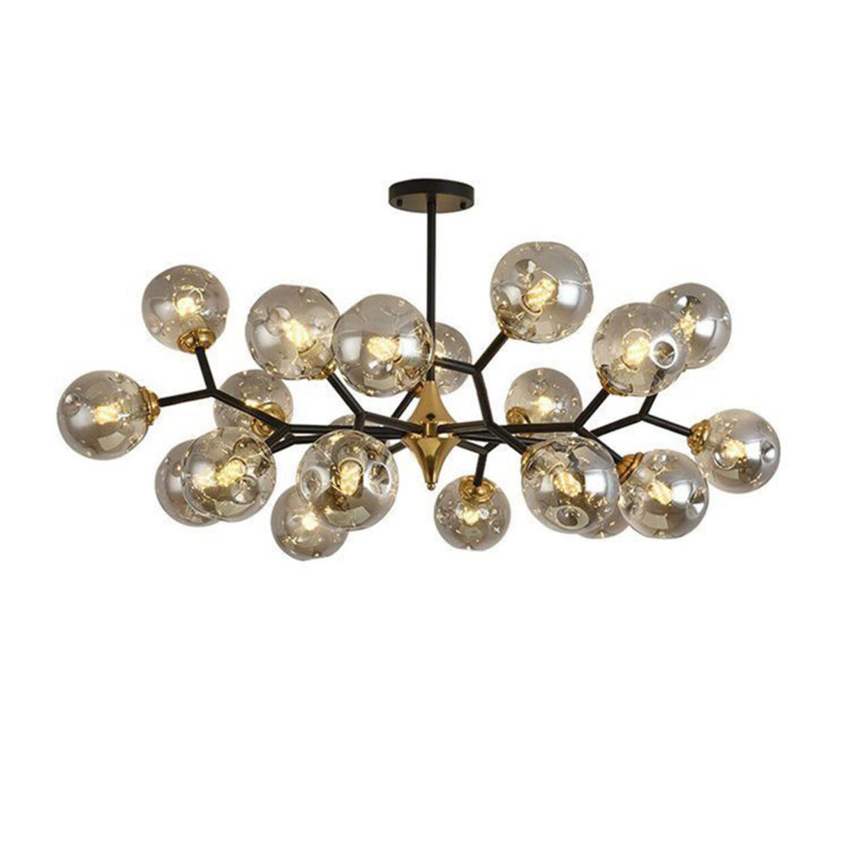 Modern Multi Light Bubble Clear Glass Chandelier Image - 10