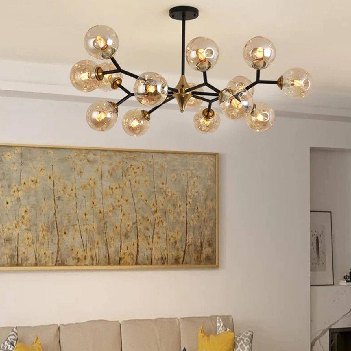 Modern Multi Light Bubble Clear Glass Chandelier Image - 16