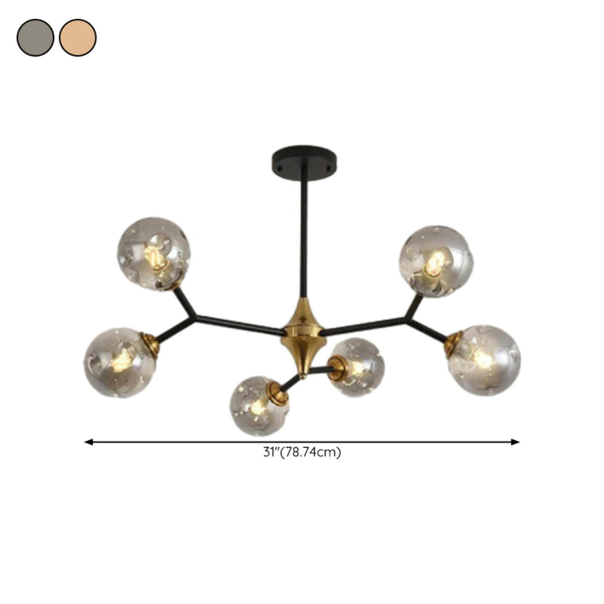 Modern Multi Light Bubble Clear Glass Chandelier
