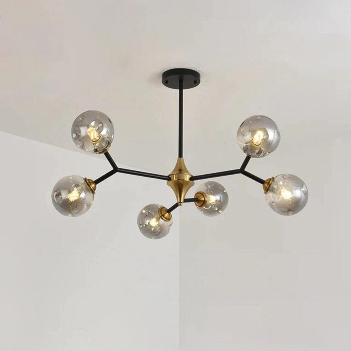 Modern Multi Light Bubble Clear Glass Chandelier Image - 3
