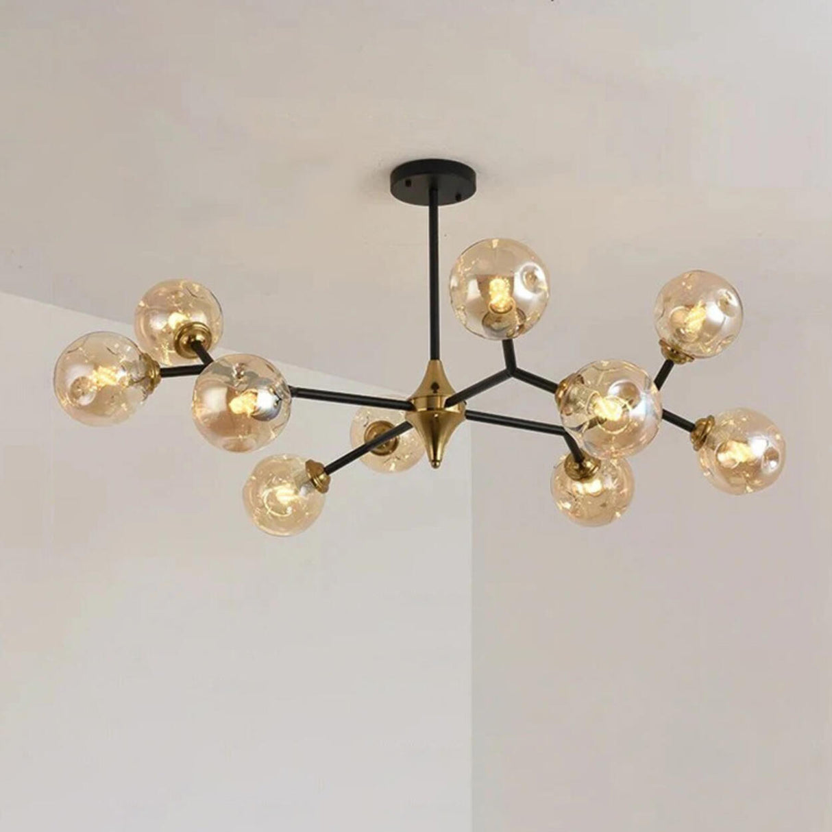 Modern Multi Light Bubble Clear Glass Chandelier Image - 5