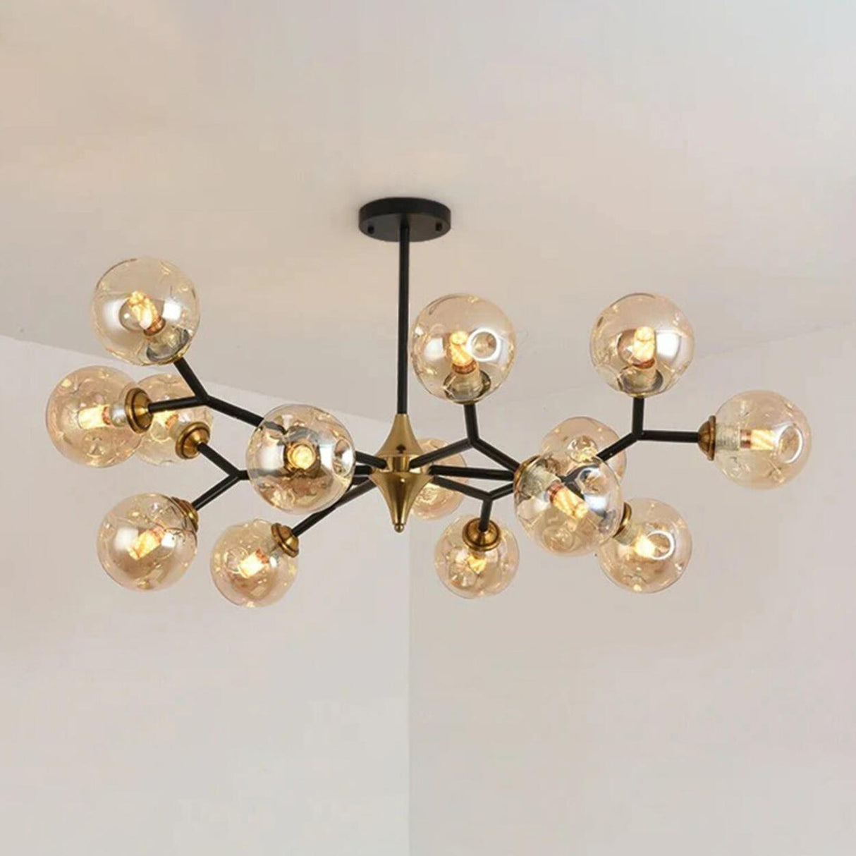 Modern Multi Light Bubble Clear Glass Chandelier Image - 9
