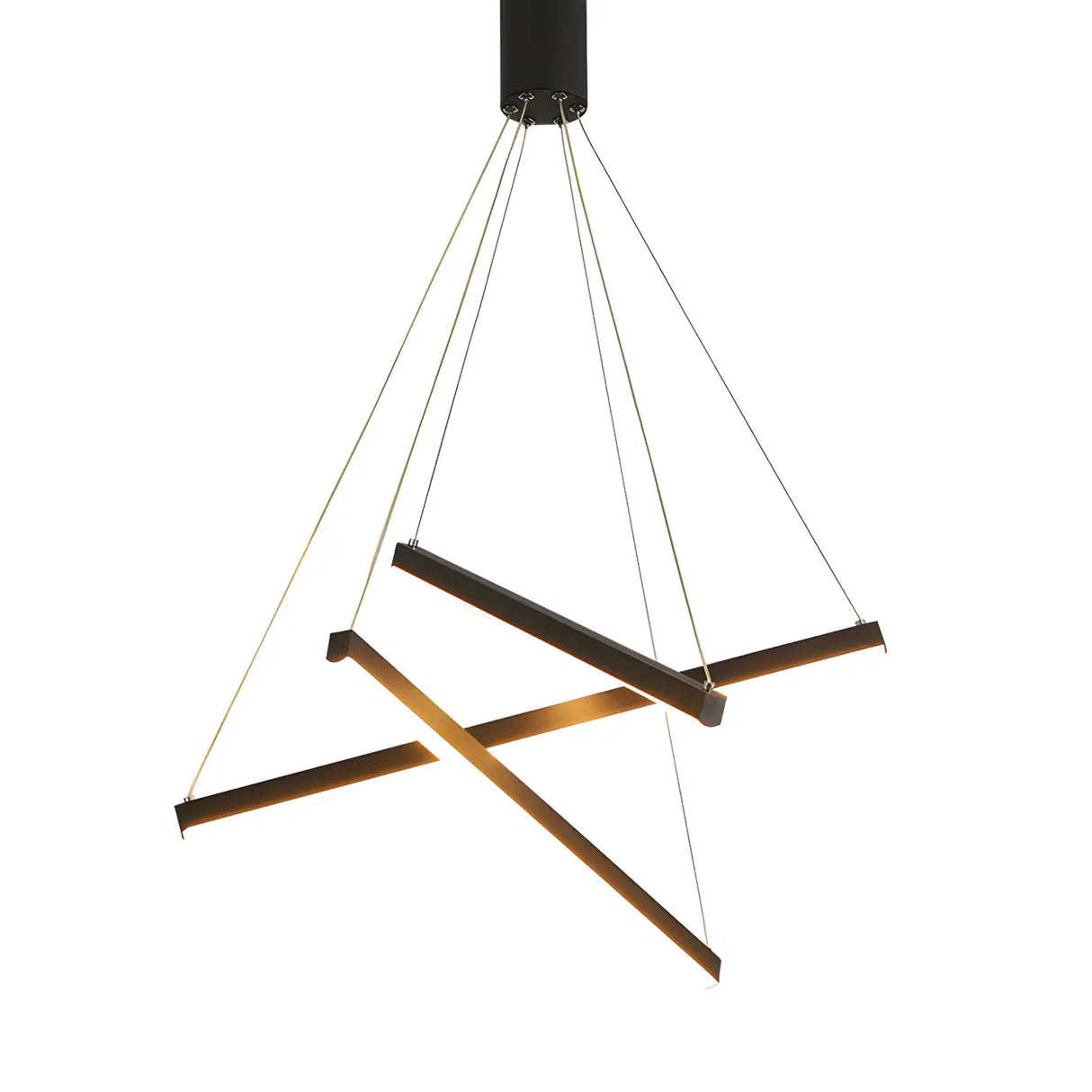 Modern Multi-Rod Geometric Black Chandelier Living Room Image - 9
