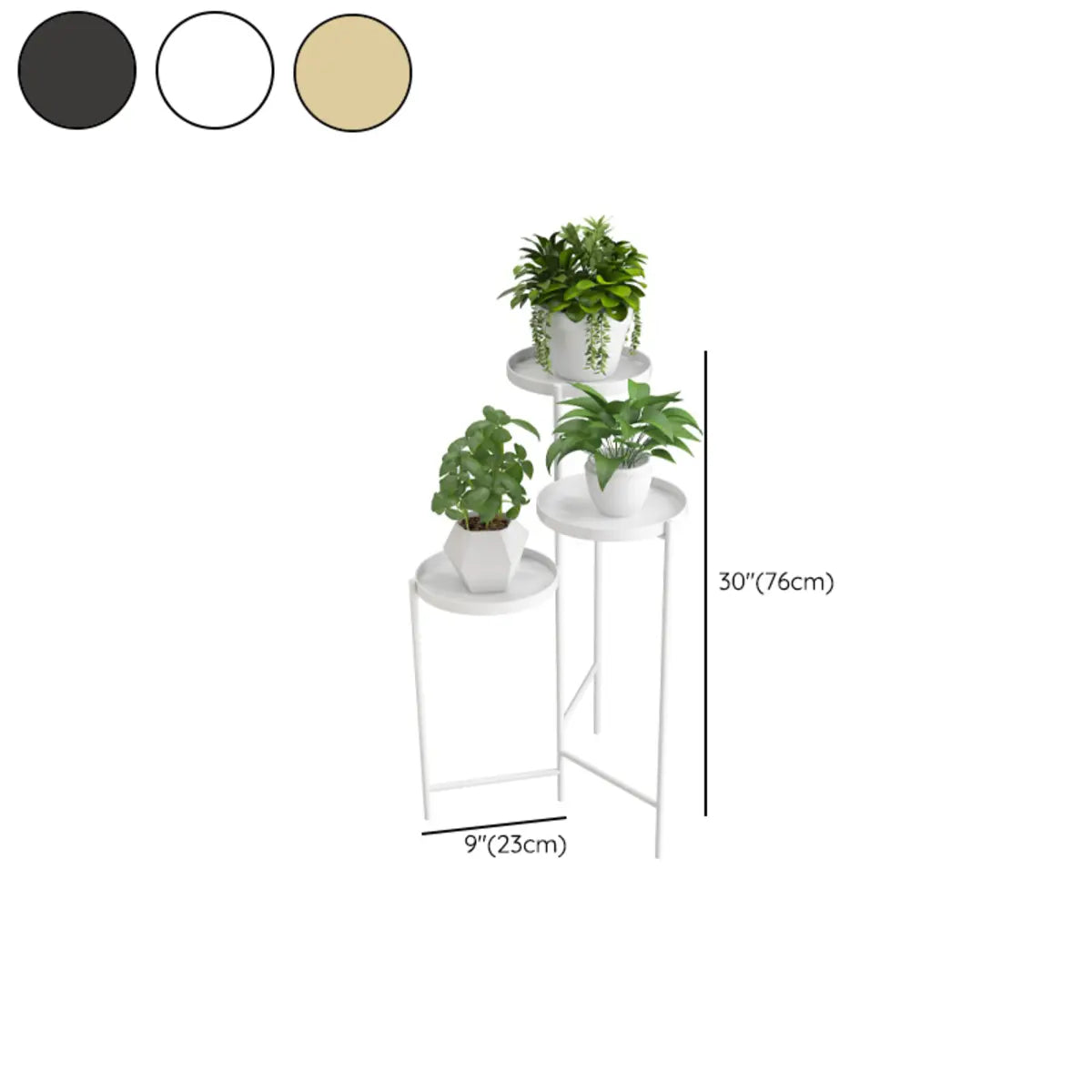 Modern Multi-Tier Orbicular Metal Indoor Gold Plant Stand