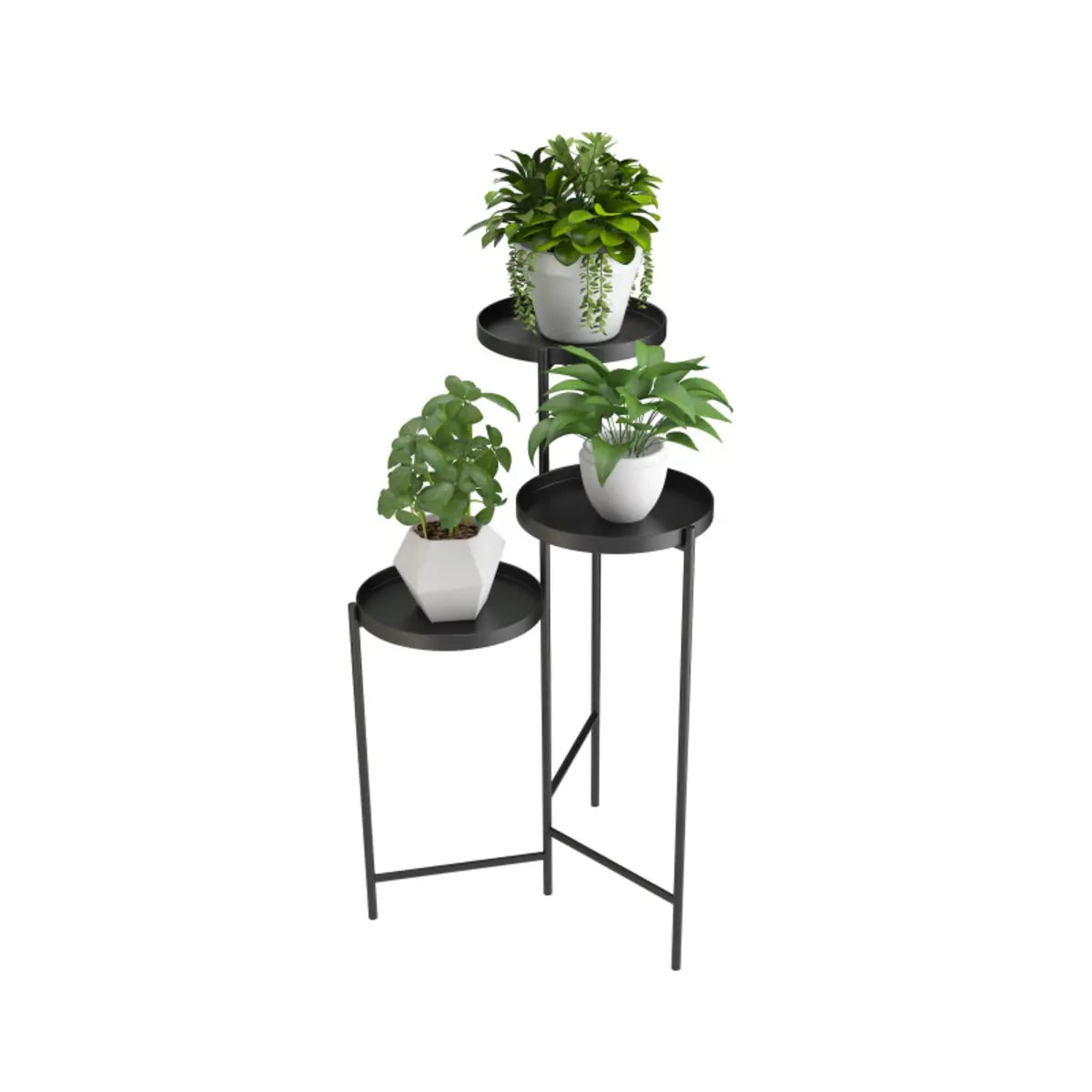 Modern Multi-Tier Orbicular Metal Indoor Gold Plant Stand Image - 3