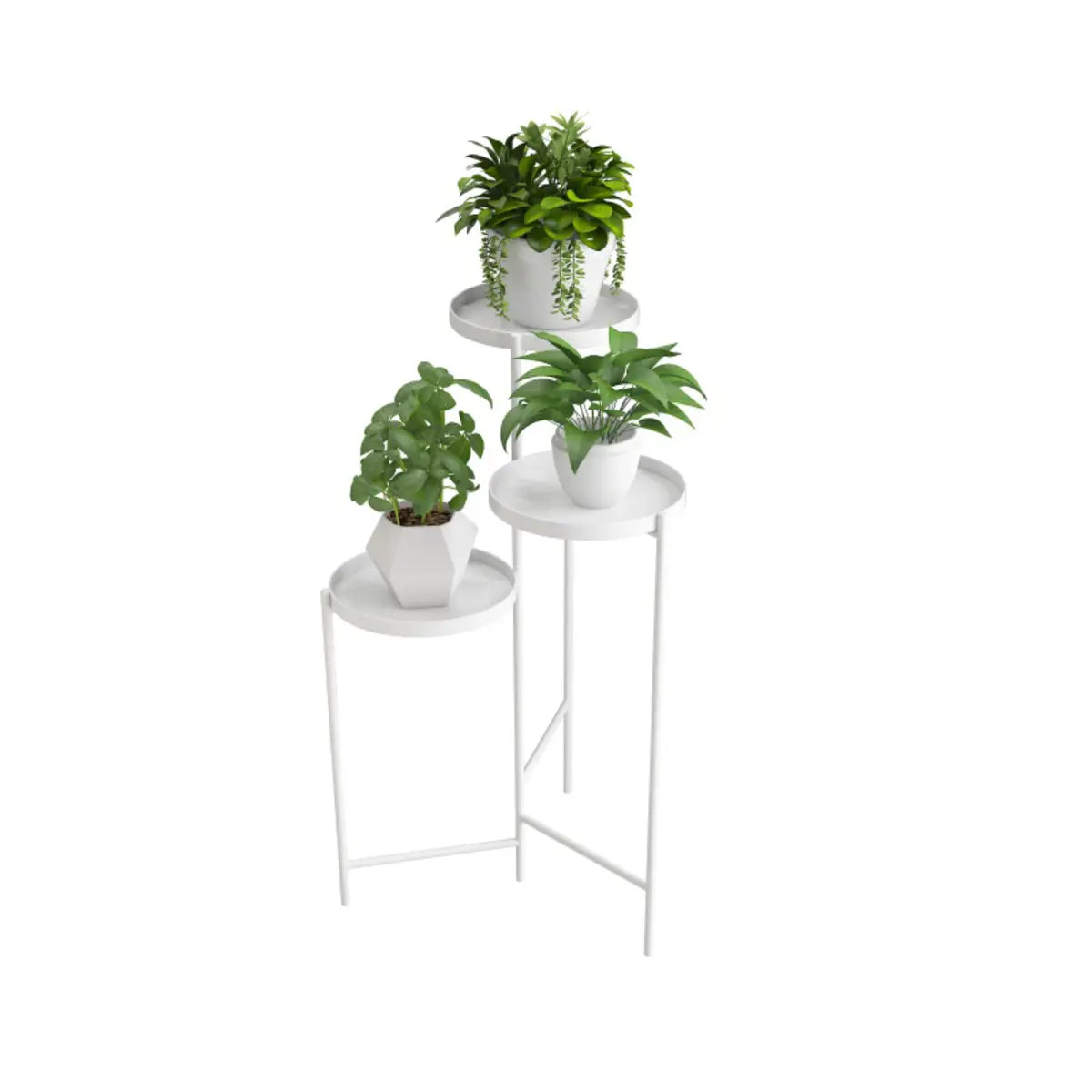 Modern Multi-Tier Orbicular Metal Indoor Gold Plant Stand Image - 5