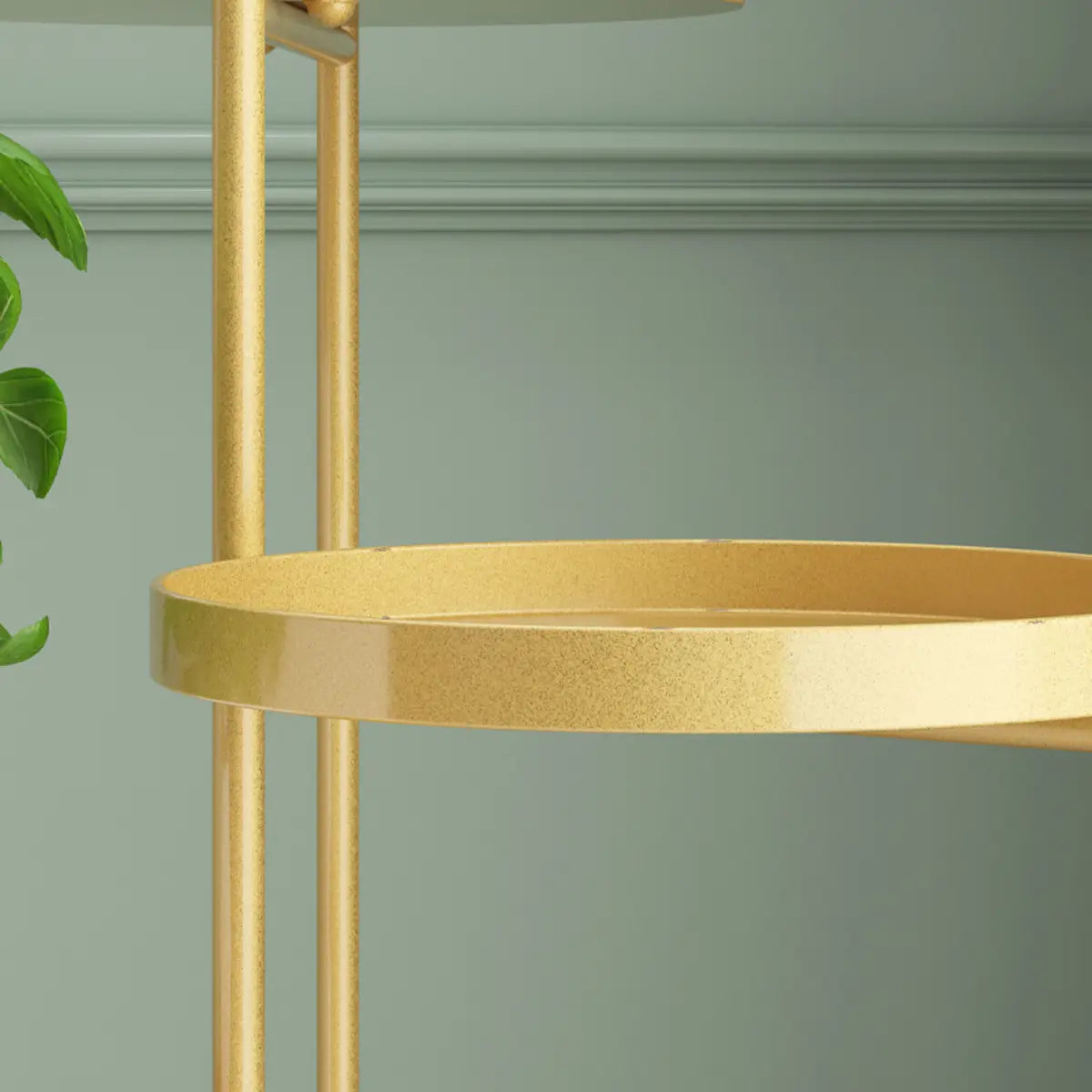 Modern Multi-Tier Orbicular Metal Indoor Gold Plant Stand Image - 8