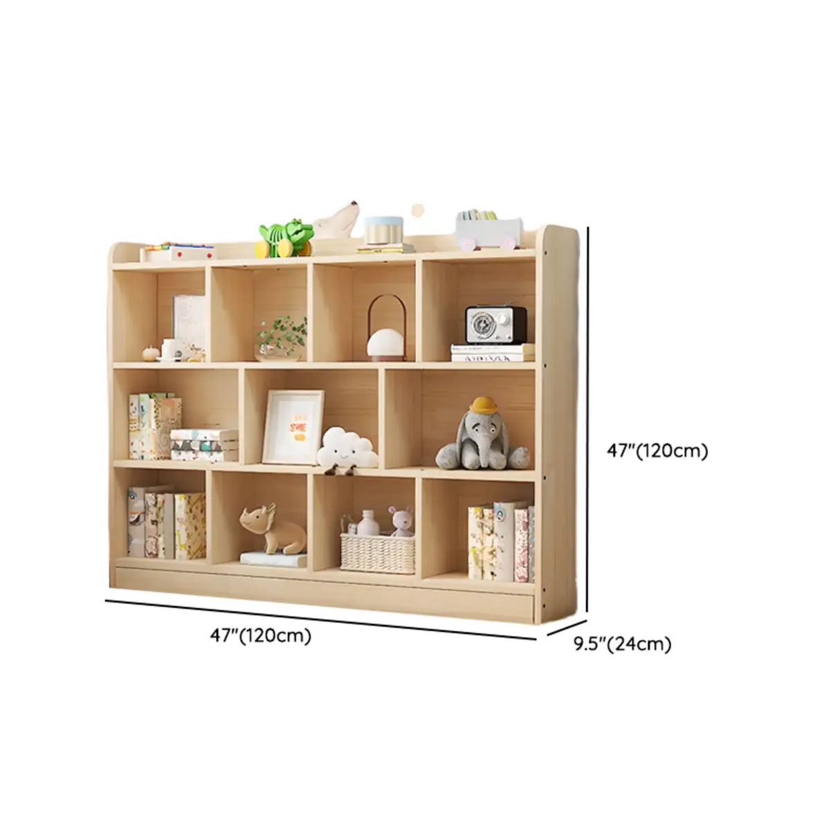 Modern Natural Wood Closed Back Organizer Bookcase Image - 25