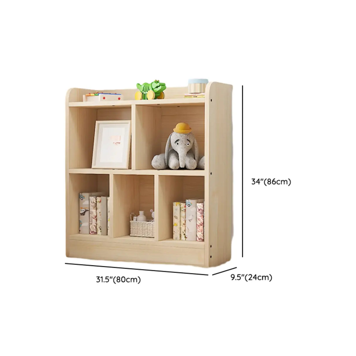 Modern Natural Wood Closed Back Organizer Bookcase Image - 29