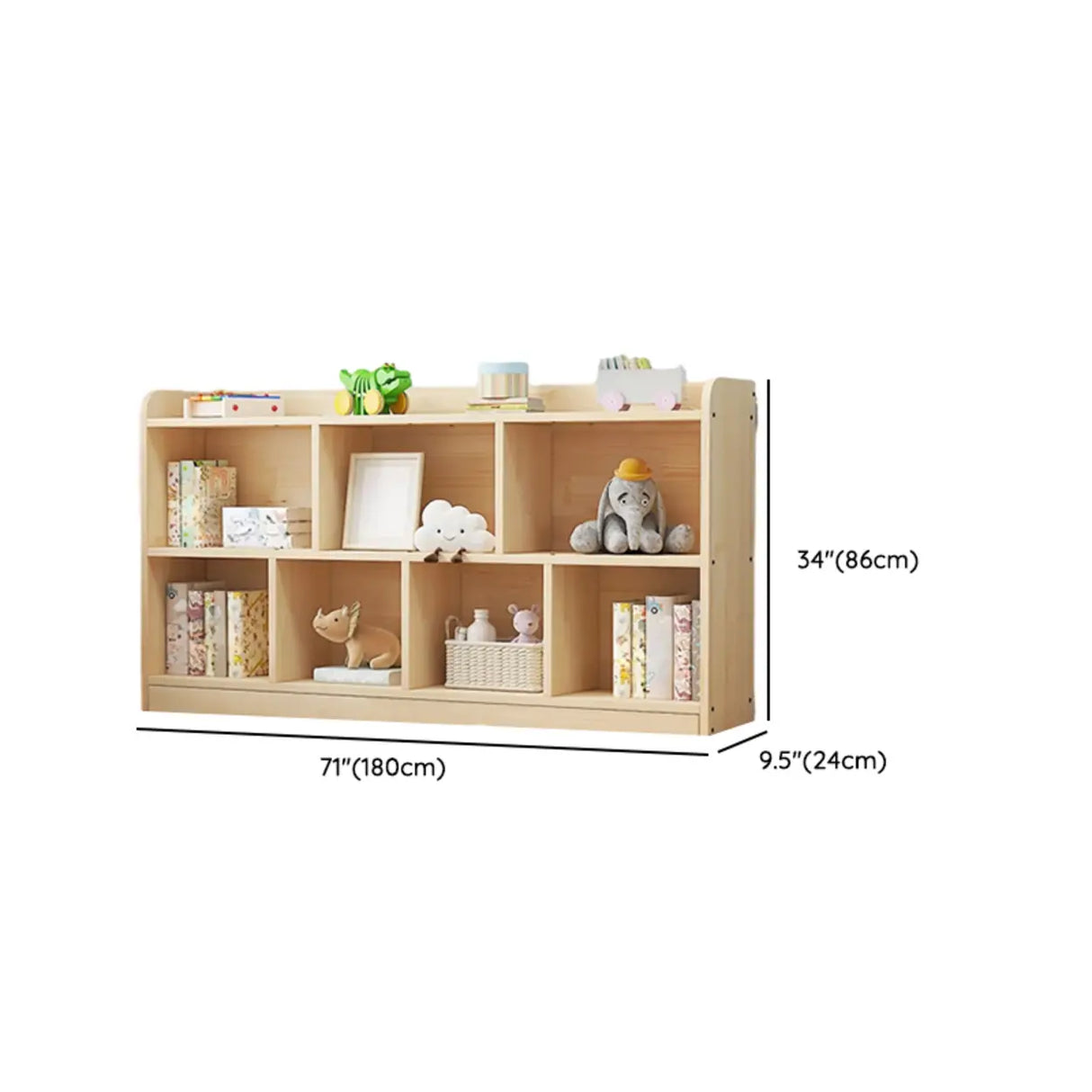Modern Natural Wood Closed Back Organizer Bookcase Image - 37