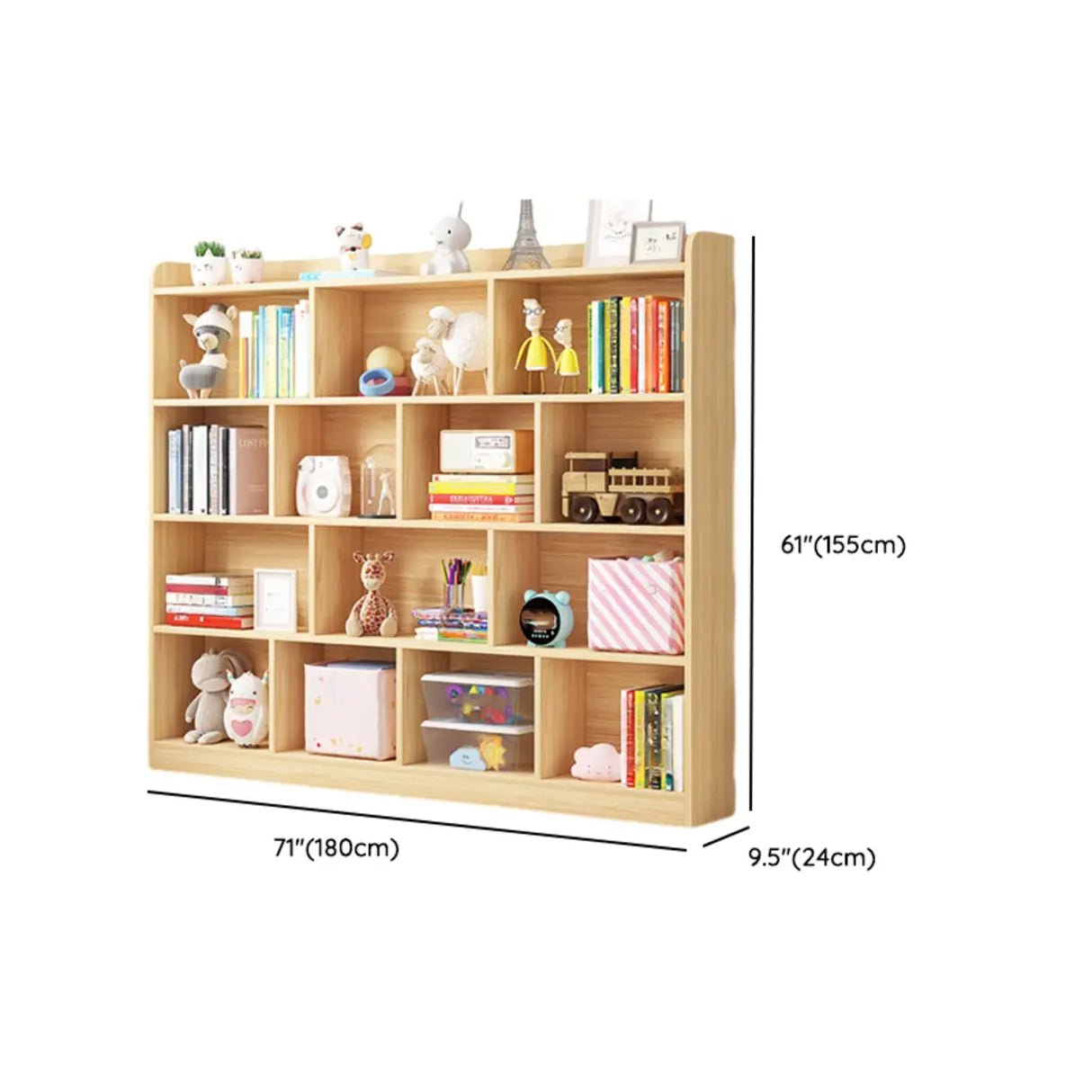Modern Natural Wood Closed Back Organizer Bookcase Image - 40
