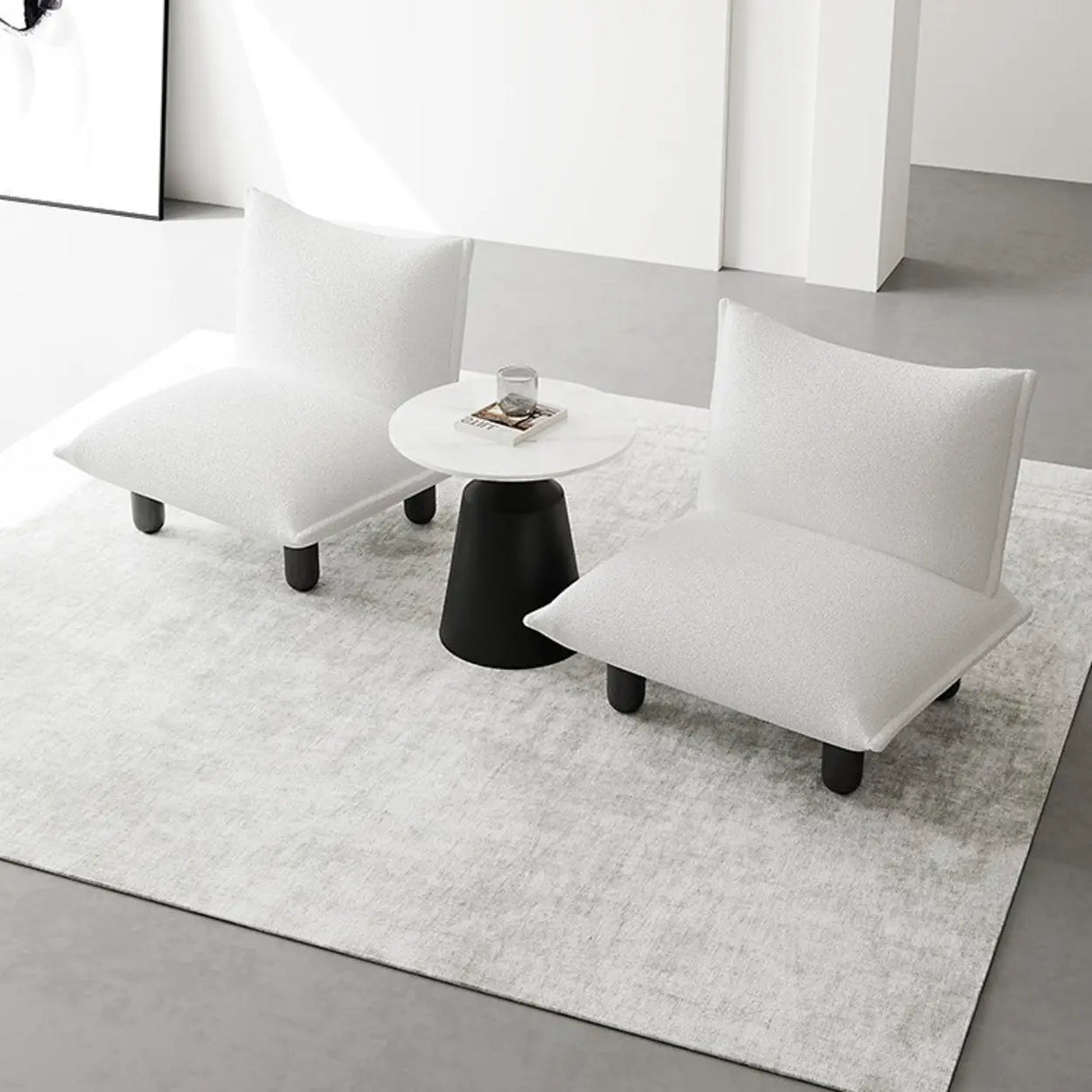 Modern Nordic Black White Living Room Lounge Accent Chair Image - 4