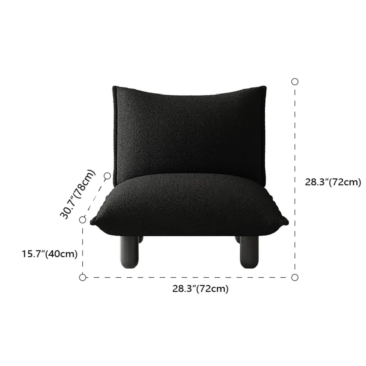 Modern Nordic Black White Living Room Lounge Accent Chair Image - 8