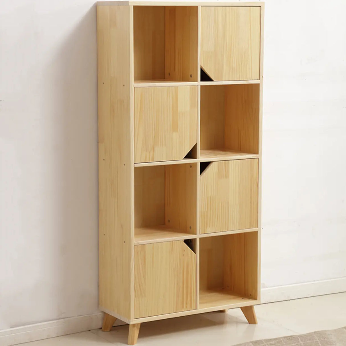 Modern Nordic Modular Solid Wood Storage Bookcases Image - 10