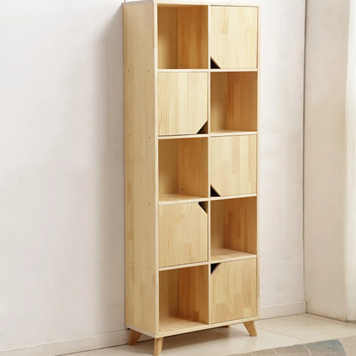 Modern Nordic Modular Solid Wood Storage Bookcases Image - 12