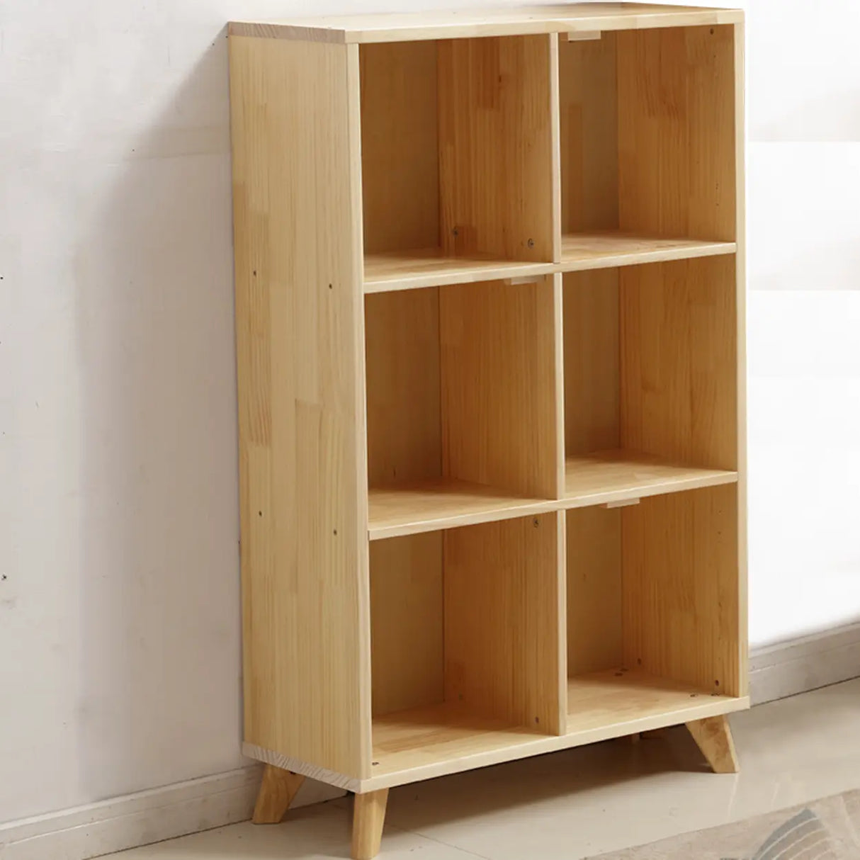 Modern Nordic Modular Solid Wood Storage Bookcases Image - 2