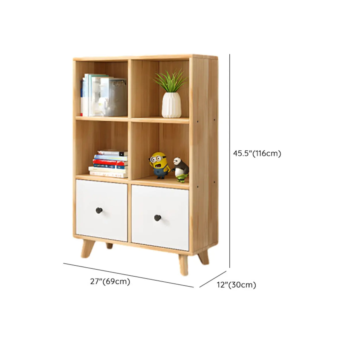 Modern Nordic Modular Solid Wood Storage Bookcases Image - 22