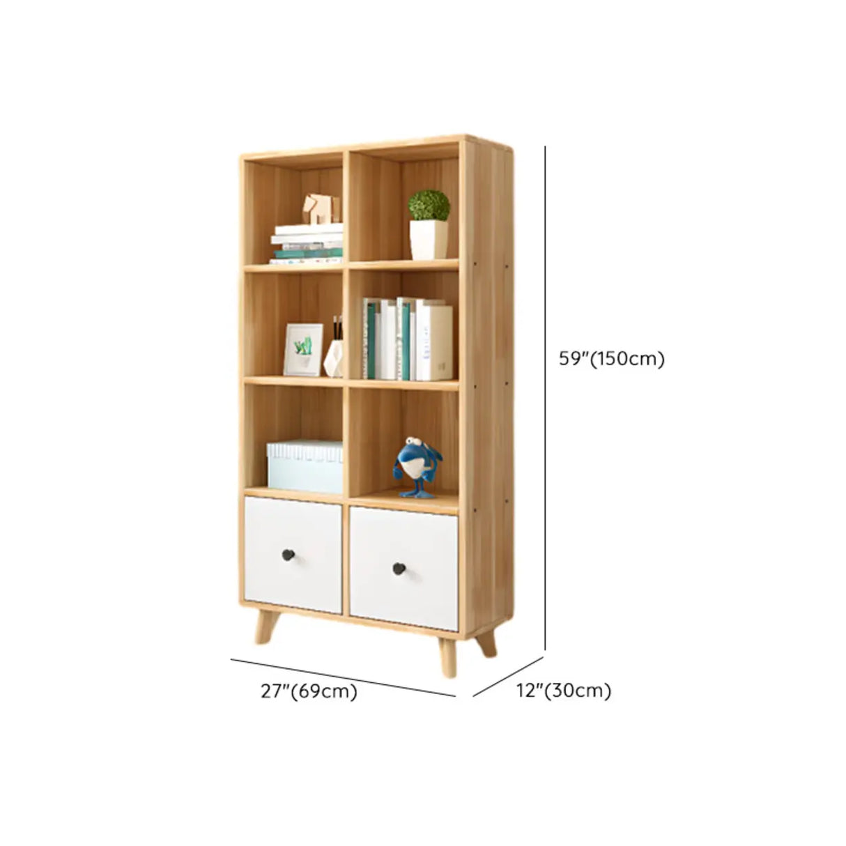 Modern Nordic Modular Solid Wood Storage Bookcases Image - 23