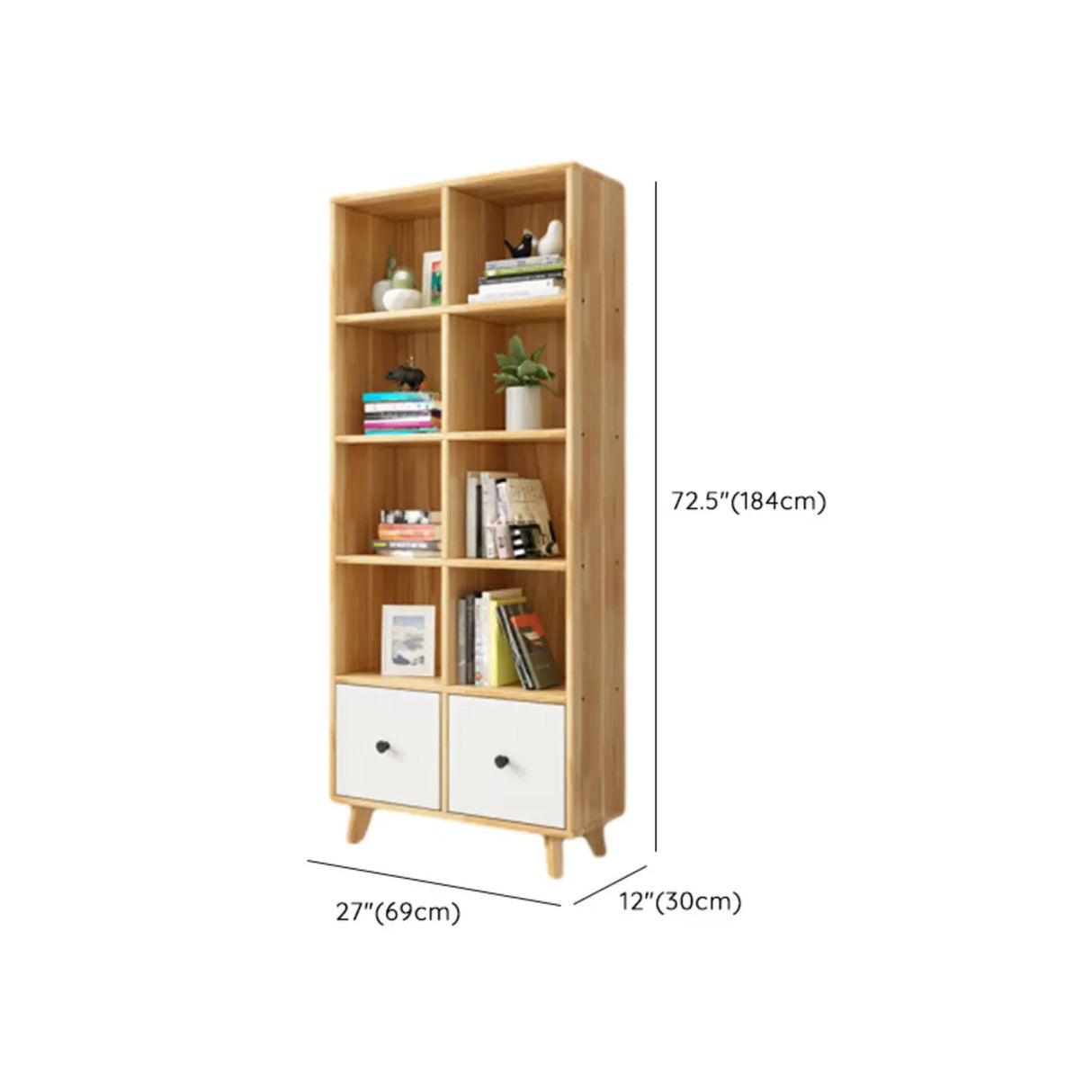Modern Nordic Modular Solid Wood Storage Bookcases Image - 24